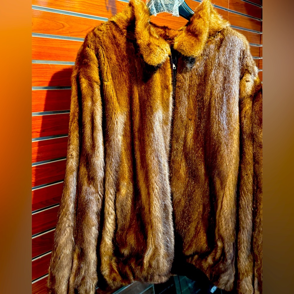 Men’s brown mink coat